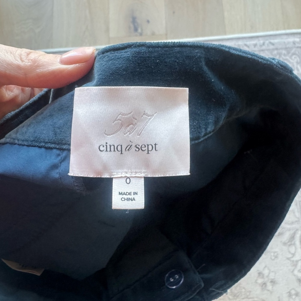 cinq a sept Navy Blue Flared Trousers - Picture 6 of 10